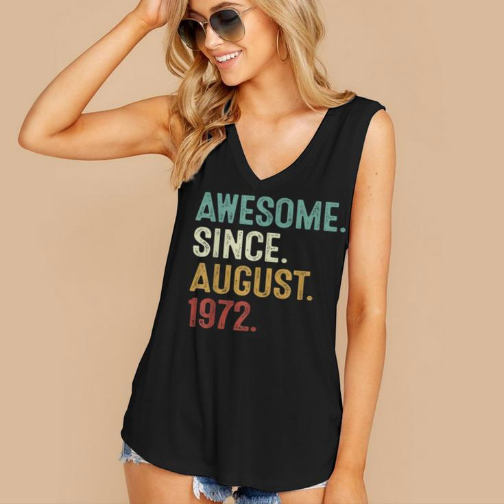 Awesome Since August 1972 50 Years Old 50Th Birthday  Women's V-neck Casual Sleeveless Tank Top