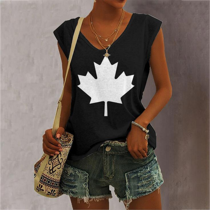 Canadian Flag Maple Leaf Canada Day Women's V-neck Tank Top