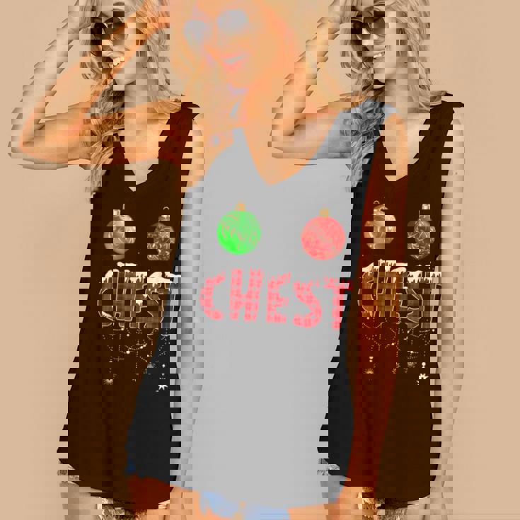 Chest Nuts Christmas Funny Matching Couple Chestnuts Women's V-neck Casual Sleeveless Tank Top