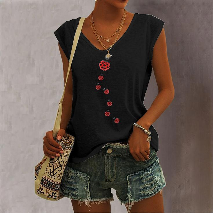 Ladybeetles Ladybugs Nature Lover Insect Fans Entomophiles Women's V-neck Tank Top