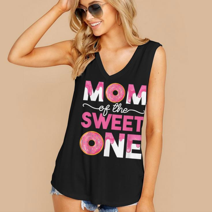 Mother Mama Mommy Family Matching Mom Of The Sweet One Women's V-neck Casual Sleeveless Tank Top