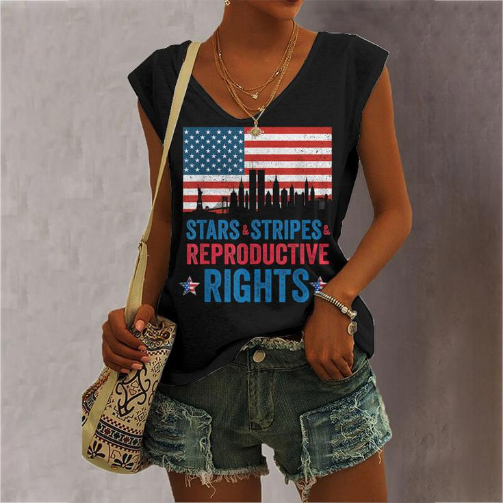 Patriotic 4Th Of July Stars Stripes Reproductive Right V4 Women's Vneck Tank Top