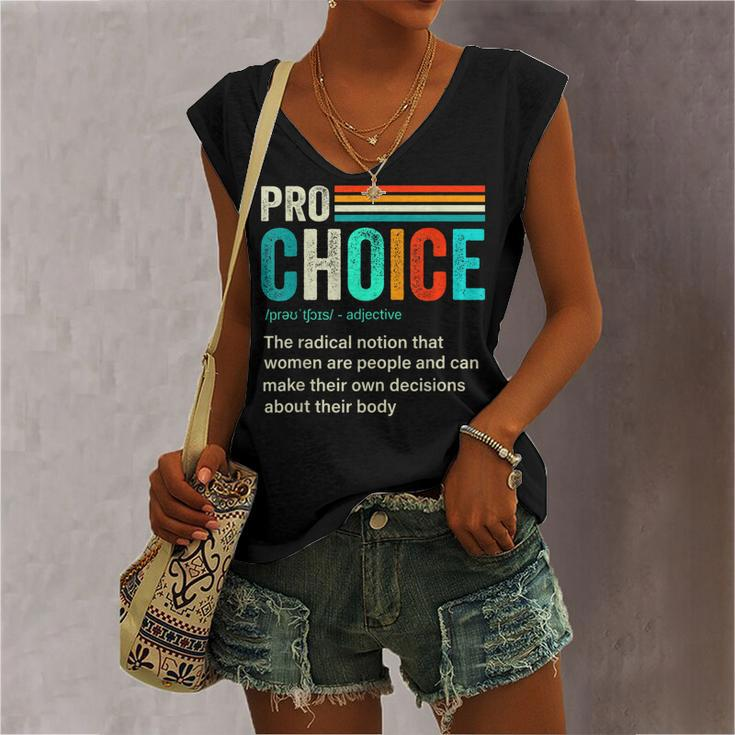 Pro Choice Definition Feminist Womens Rights Retro Vintage Women's Vneck Tank Top
