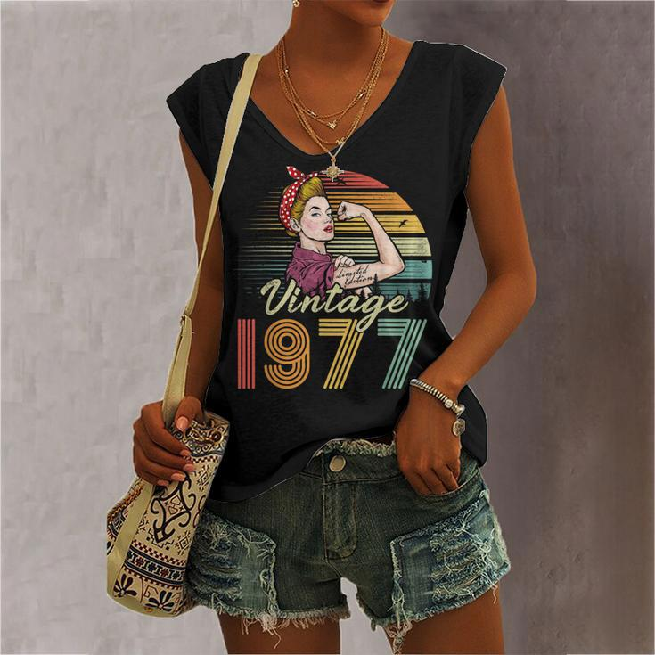 Vintage 1977 Limited Edition 1977 45Th Birthday 45 Years Old Women's Vneck Tank Top