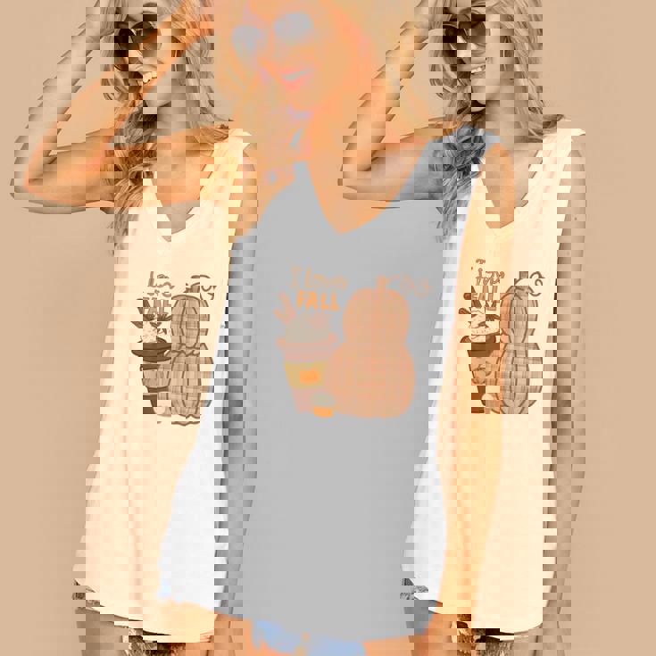 Autumn I Love Fall Thanksgiving Women's V-neck Casual Sleeveless Tank Top