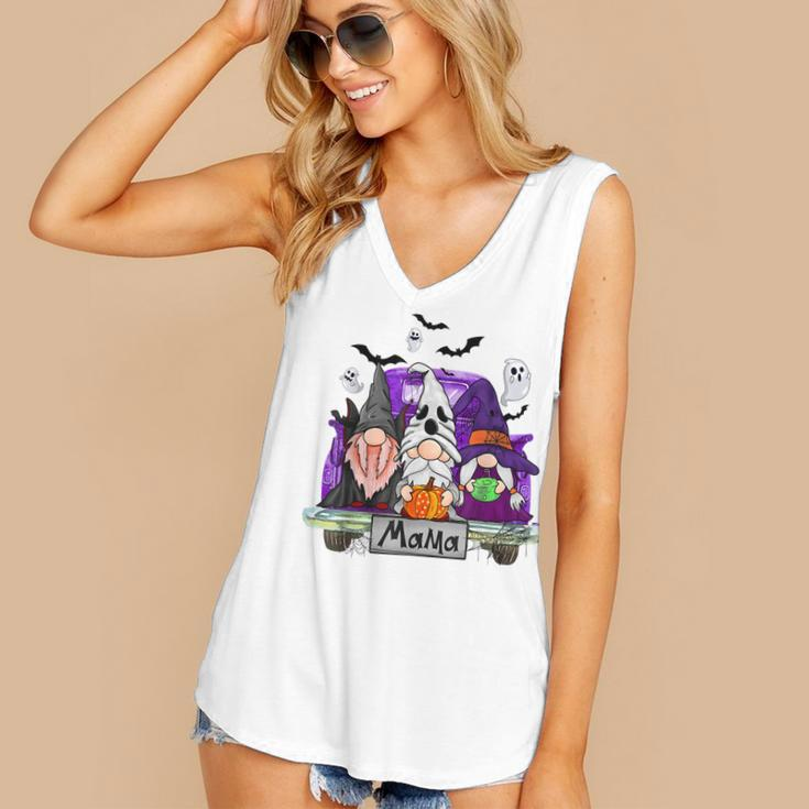Gnomes Witch Truck Mama Halloween Costume Women's Vneck Tank Top