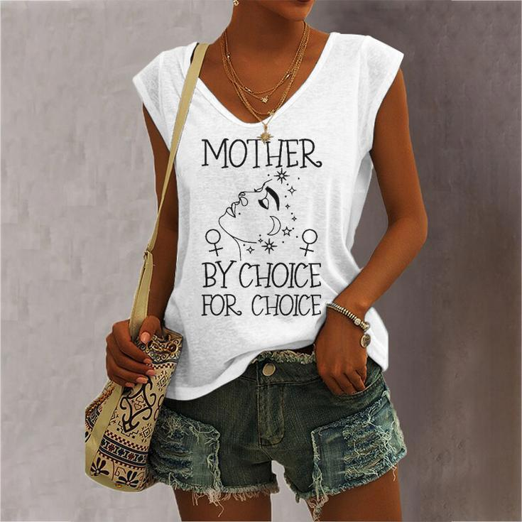 Mother By Choice For Choice Reproductive Rights Abstract Face Stars And Moon Women's V-neck Tank Top