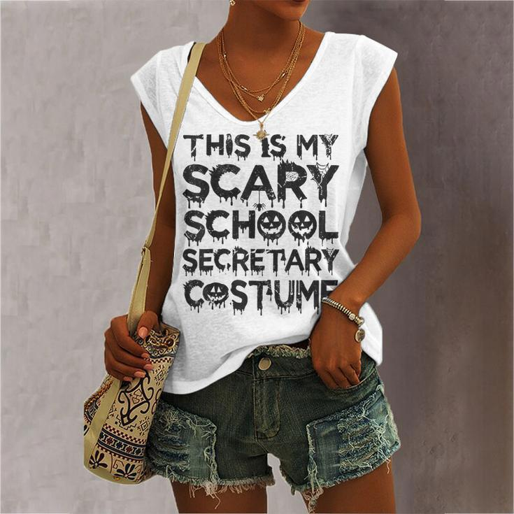 This Is My Scary School Secretary Costume Halloween Women's Vneck Tank Top