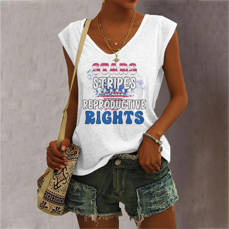 Stars Stripes Reproductive Rights 4Th Of July 1973 Protect Roe Women&8217S Rights Women's V-neck Tank Top