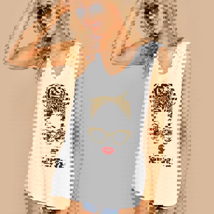 Womens Born In July Birthday Gift Leopard July Girl Women's V-neck Casual Sleeveless Tank Top