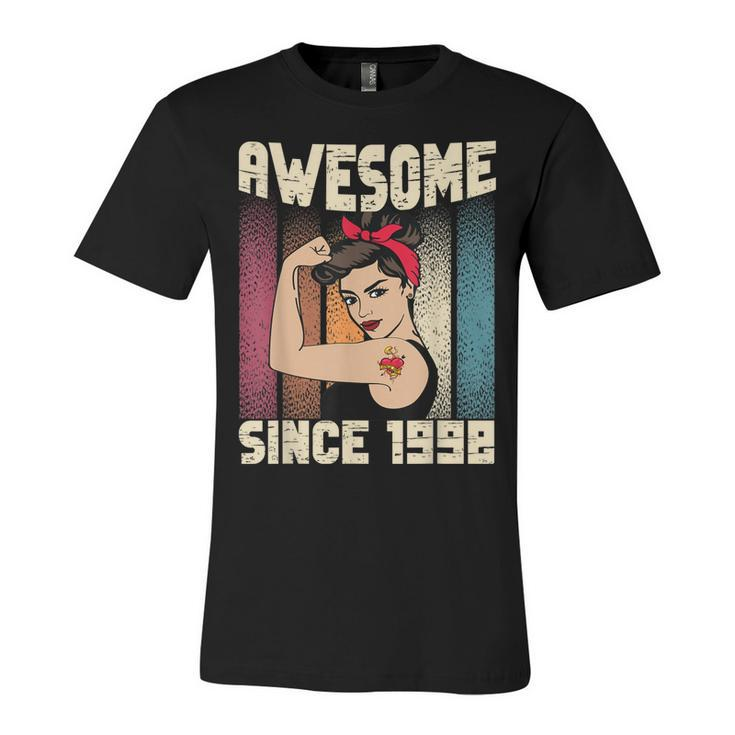 24 Year Old Awesome Since 1998 24Th Birthday Women  Unisex Jersey Short Sleeve Crewneck Tshirt