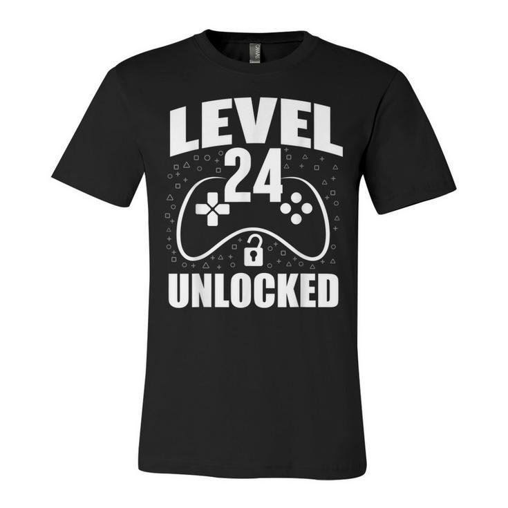 24Th Birthday Gaming Gamer 24 Years Old Bday  Unisex Jersey Short Sleeve Crewneck Tshirt