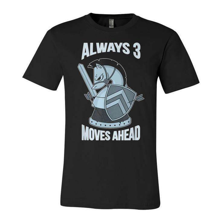 3 Moves Ahead Knight Chess Gift Idea  For Nerdy Kids Unisex Jersey Short Sleeve Crewneck Tshirt