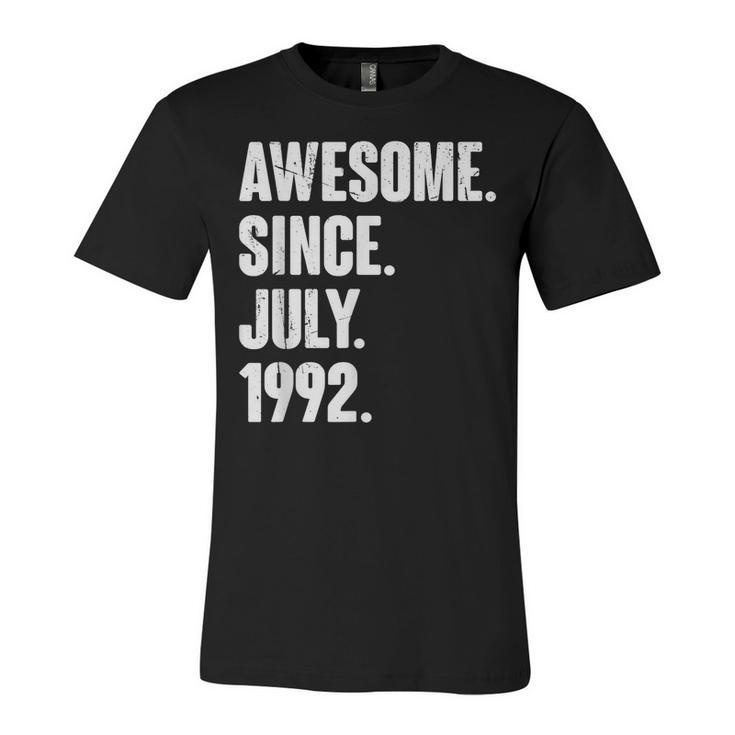 30 Year Old Gift 30Th Birthday Awesome Since July 1992   Unisex Jersey Short Sleeve Crewneck Tshirt