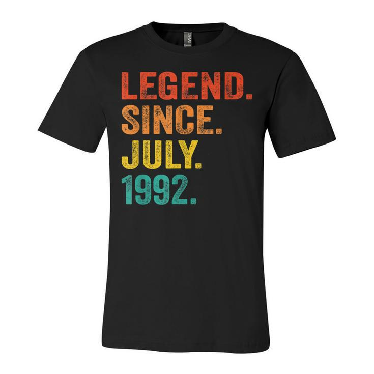 30Th Birthday Legend Since July 1992 30 Years Old Vintage  Unisex Jersey Short Sleeve Crewneck Tshirt
