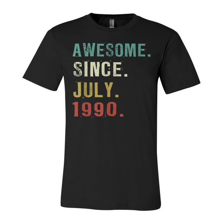 32 Years Old Awesome Since July 1990 32Nd Birthday Gifts  Unisex Jersey Short Sleeve Crewneck Tshirt