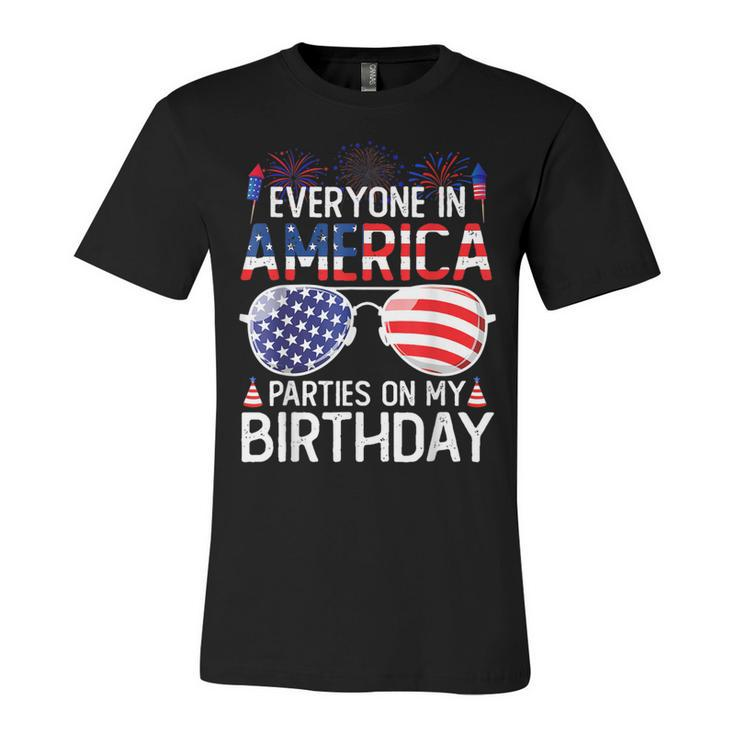 4Th Of July Birthday Gifts Funny Bday Born On 4Th Of July  Unisex Jersey Short Sleeve Crewneck Tshirt
