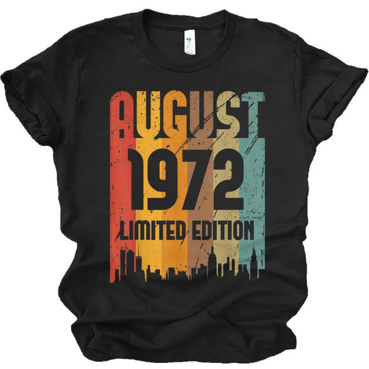 50 Years Old Vintage Awesome Since August 1972 50Th Birthday  Unisex Jersey Short Sleeve Crewneck Tshirt