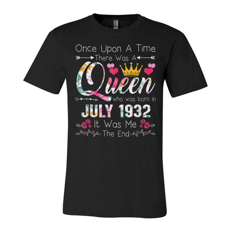 90 Years Birthday Girls 90Th Birthday Queen July 1932  Unisex Jersey Short Sleeve Crewneck Tshirt