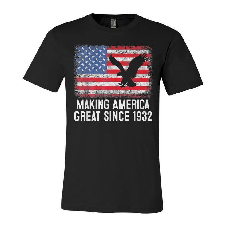 90Th BirthdayMaking America Great Since 1932  Unisex Jersey Short Sleeve Crewneck Tshirt