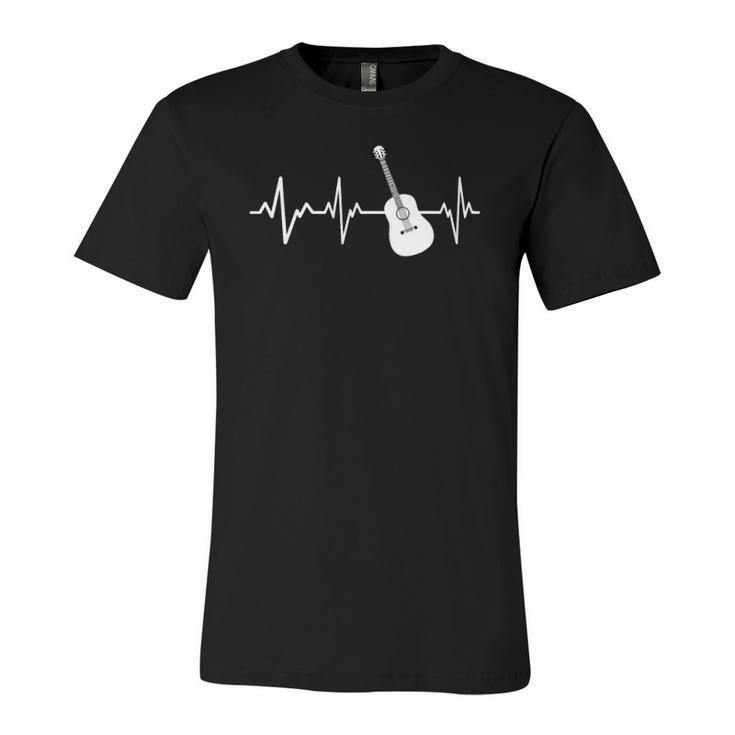 Acoustic Guitar Heartbeat Instrument Guitarist Jersey T-Shirt