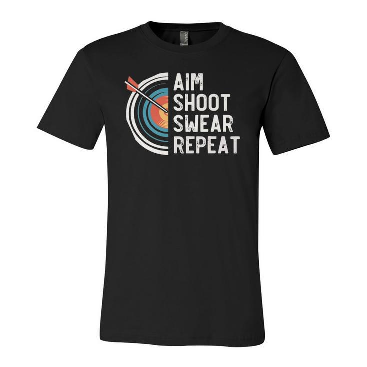 Aim Shoot Swear Repeat &8211 Archery Jersey T-Shirt