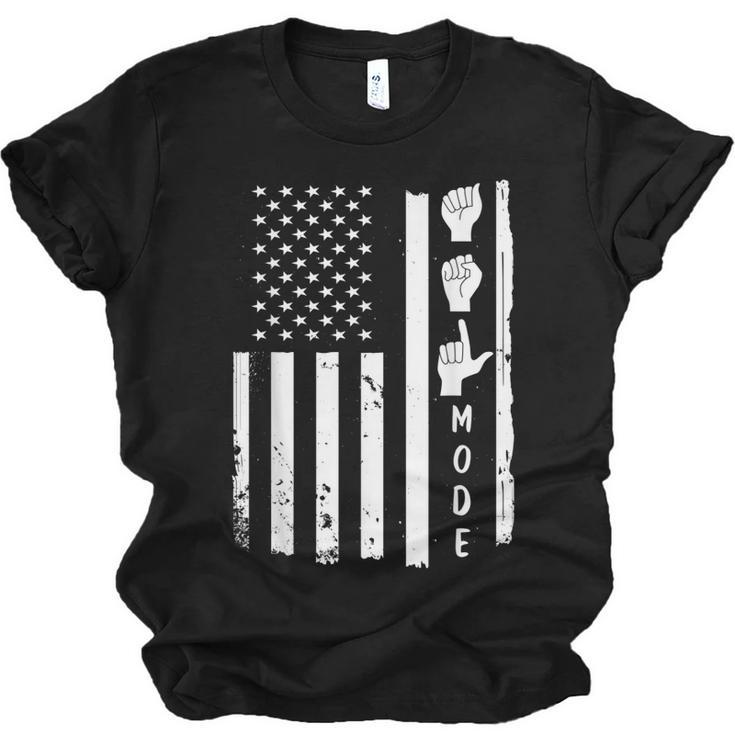 American Sign Language Asl Mode Usa Flag  Men Women T-shirt Unisex Jersey Short Sleeve Crewneck Tee