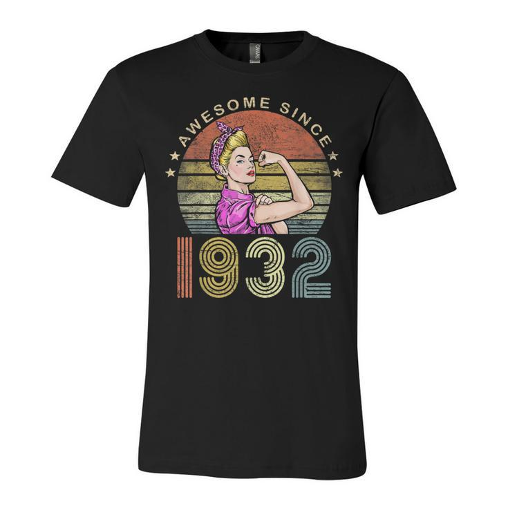 Awesome Since 1932 Vintage 1932 90Th Birthday 90 Years Old  Unisex Jersey Short Sleeve Crewneck Tshirt