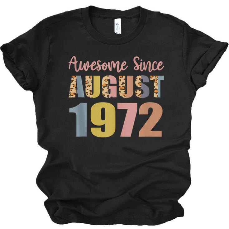Awesome Since August 1972 50 Years Old 50Th Birthday  V2 Unisex Jersey Short Sleeve Crewneck Tshirt