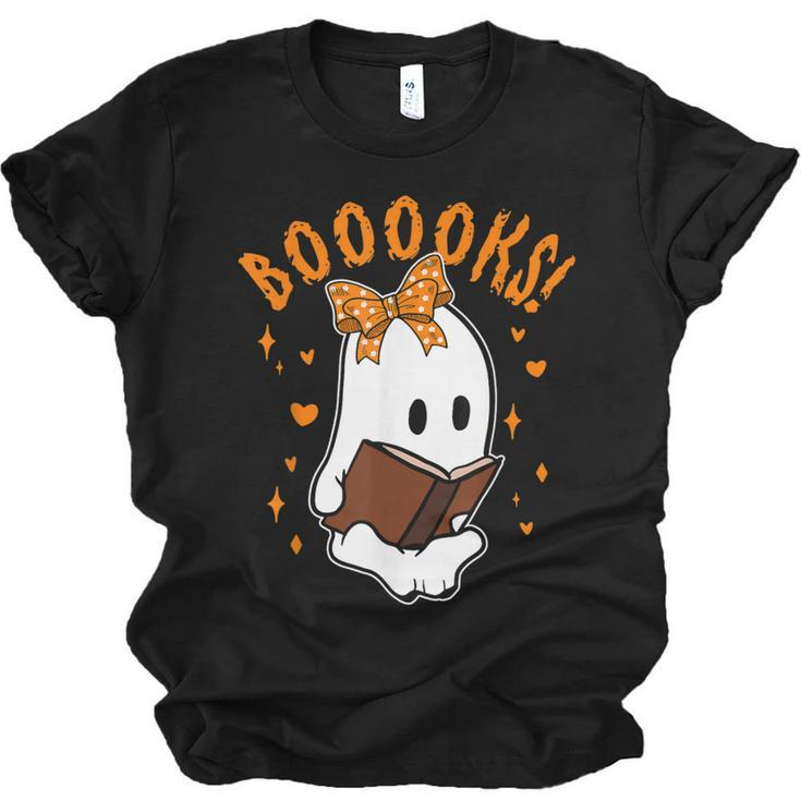Booooks Boo Ghost Halloween Nerd  Men Women T-shirt Unisex Jersey Short Sleeve Crewneck Tee