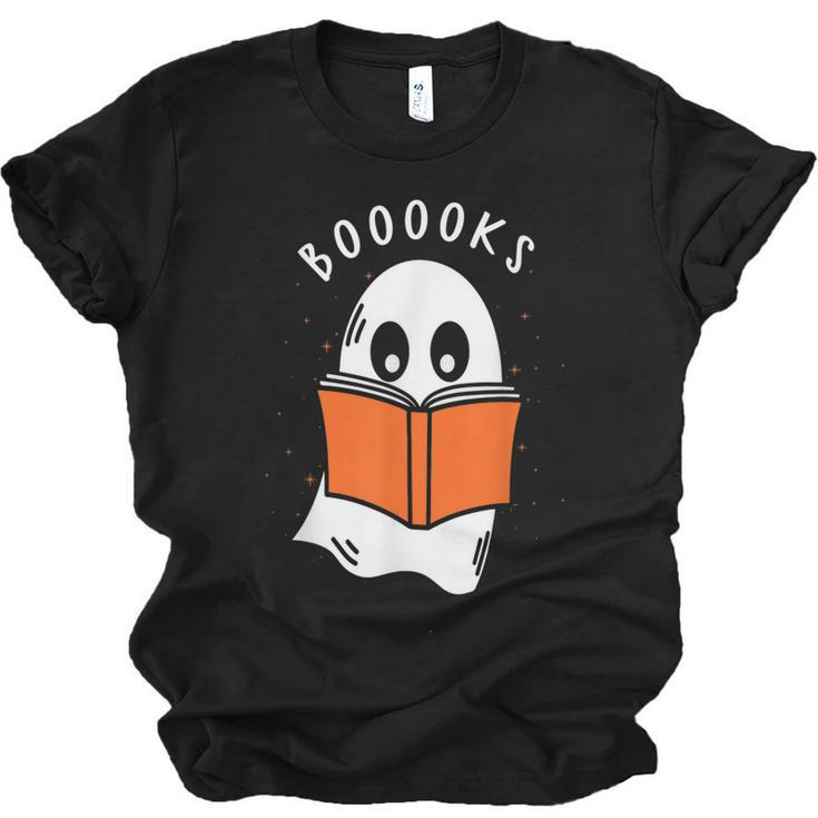 Booooks Ghost Books Halloween Teacher Funny Teacher  Men Women T-shirt Unisex Jersey Short Sleeve Crewneck Tee