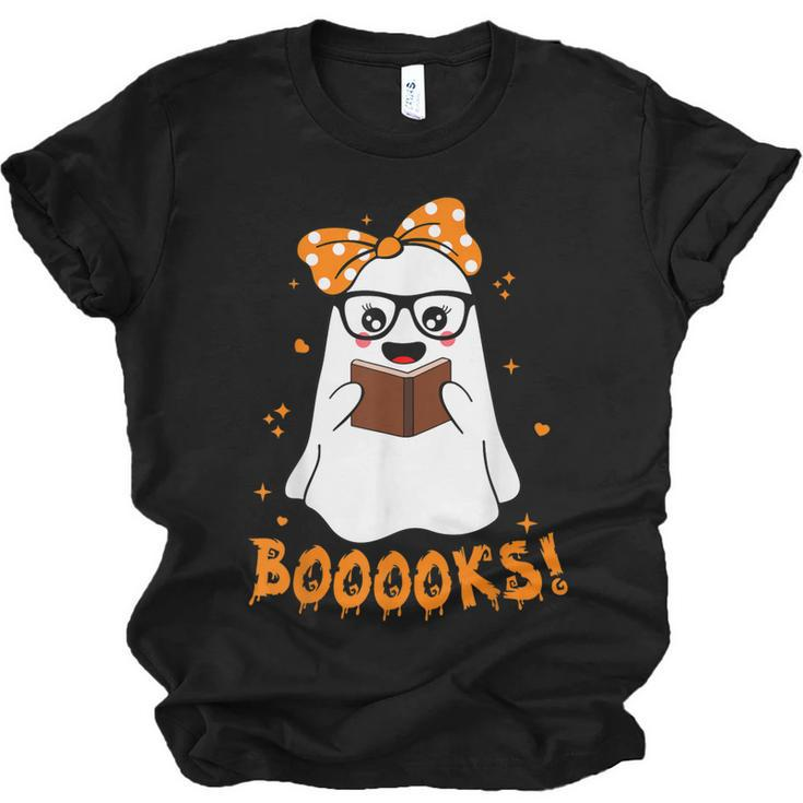 Booooks Ghost Funny Boo Read Books Lover Library Halloween  Men Women T-shirt Unisex Jersey Short Sleeve Crewneck Tee