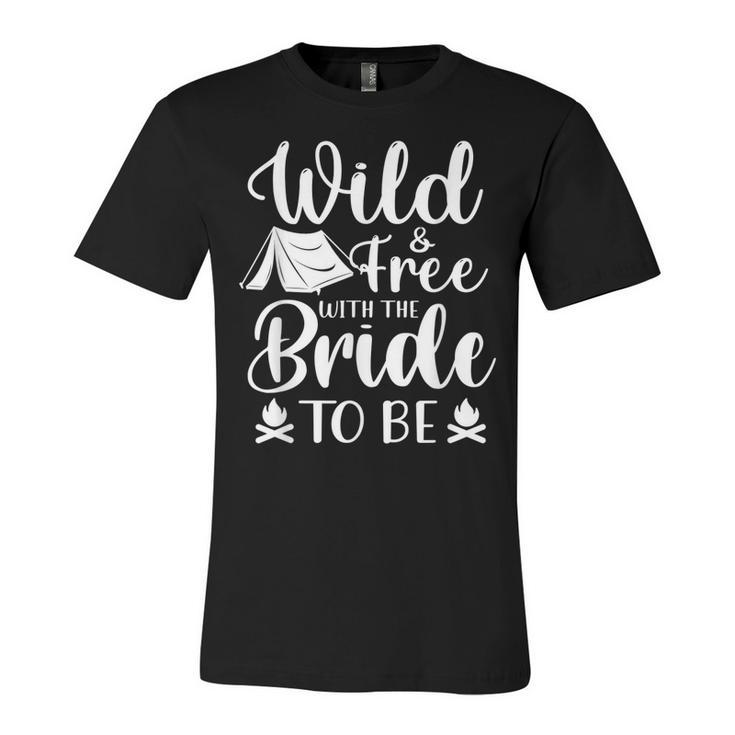 Bride Funny Bachelorette Party Camping  Bridal Wedding  V2 Unisex Jersey Short Sleeve Crewneck Tshirt