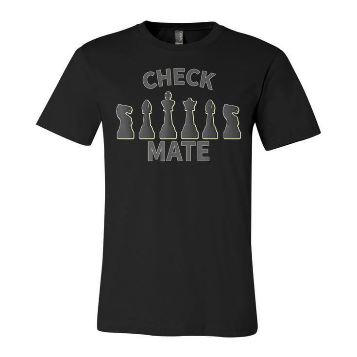 Chess Pieces  King Queen Bishop Rook Pawn Checkmate Unisex Jersey Short Sleeve Crewneck Tshirt