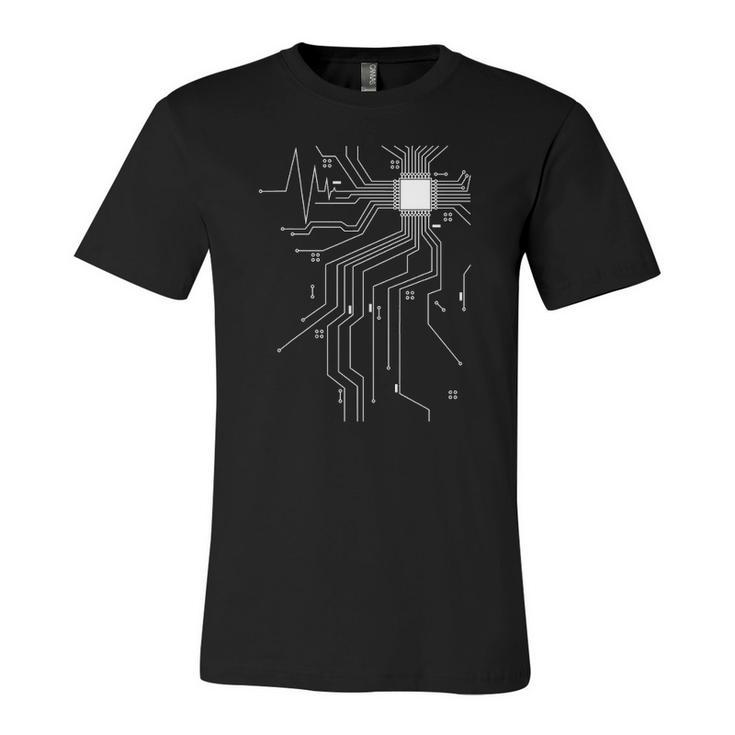 Computer Scientist Programmer Cpu Heart Board Nerd V2 Jersey T-Shirt