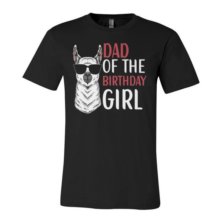 Dad Of The Birthday Girl Matching Birthday Outfit Llama Jersey T-Shirt