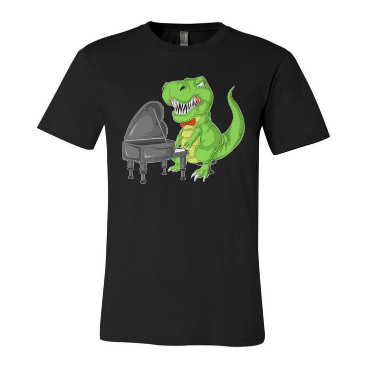 Dinosaur Piano Unisex Jersey Short Sleeve Crewneck Tshirt