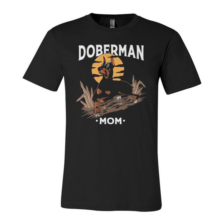 Doberman Mom Art For Girl Dog Lover Mother&8217S Day Jersey T-Shirt