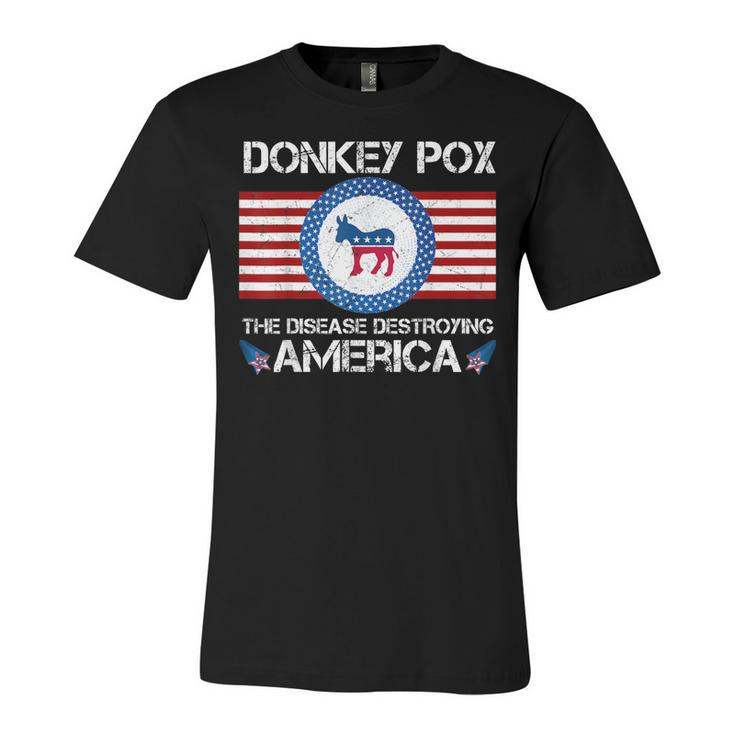 Donkey Pox The Disease Destroying America Funny  Unisex Jersey Short Sleeve Crewneck Tshirt