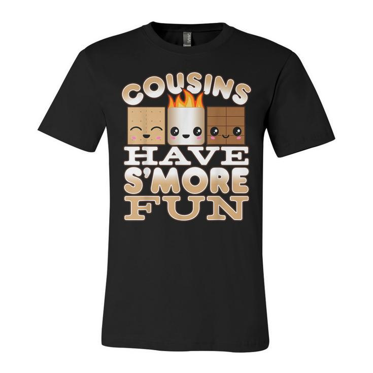 Family Camping  For Kids Cousins Have Smore Fun  Unisex Jersey Short Sleeve Crewneck Tshirt