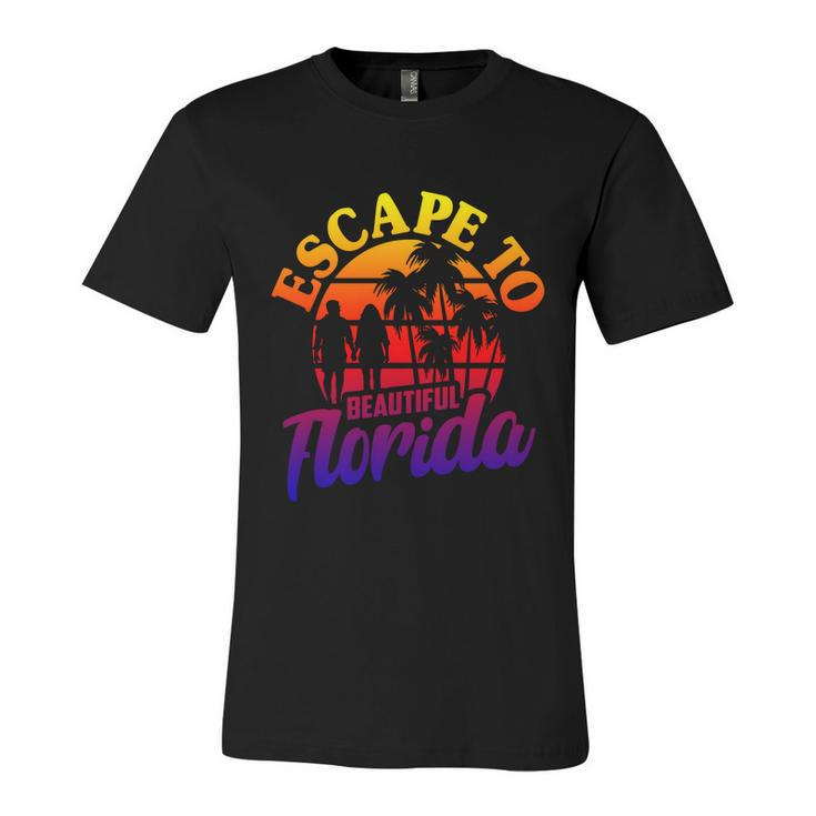 Florida Escape To Beautiful Florida Vintage Desantis Escape Great Gift Unisex Jersey Short Sleeve Crewneck Tshirt