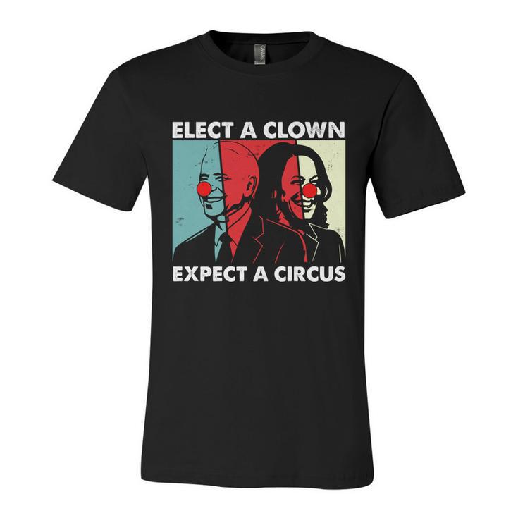 Funny Anti Biden Elect A Clown Expect A Circus Anti Joe Biden Design Unisex Jersey Short Sleeve Crewneck Tshirt