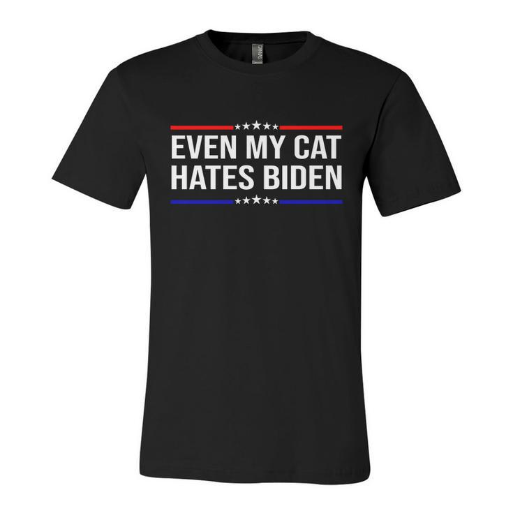 Funny Anti Biden Even My Cat Hates Biden Funny Anti Biden Fjb Unisex Jersey Short Sleeve Crewneck Tshirt
