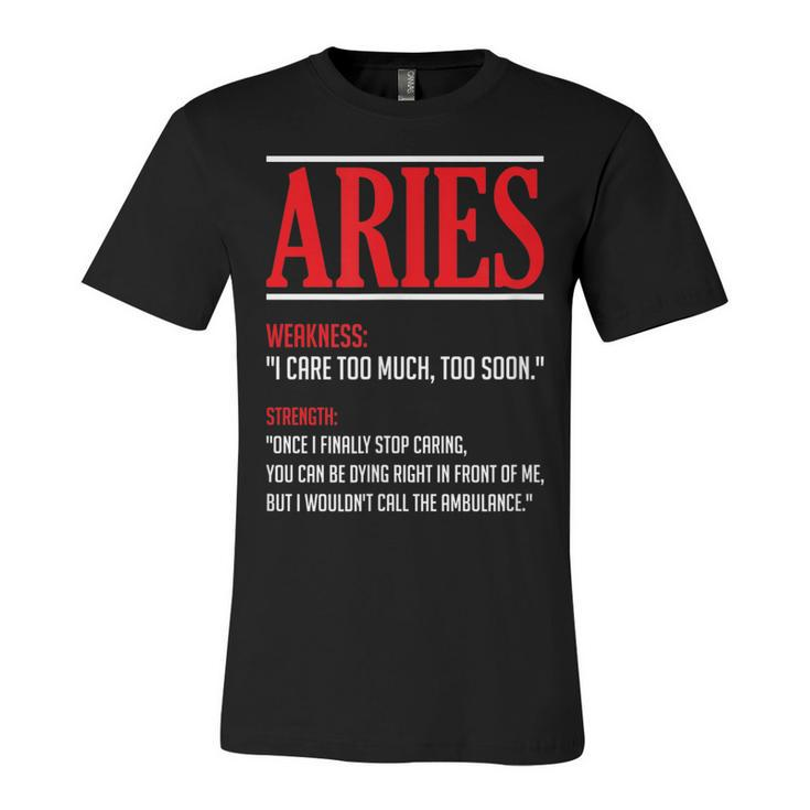 Funny Aries Facts Saying Astrology Horoscope Birthday  Unisex Jersey Short Sleeve Crewneck Tshirt