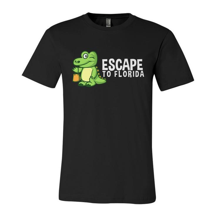 Funny Desantis Alligator Escape To Florida Cool Gift Unisex Jersey Short Sleeve Crewneck Tshirt