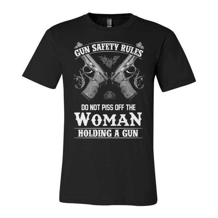 Gun Safety Rules Unisex Jersey Short Sleeve Crewneck Tshirt