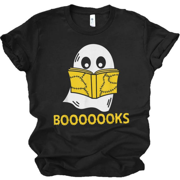Halloween Booooks Ghost Reading Boo Read Books Library  V4 Men Women T-shirt Unisex Jersey Short Sleeve Crewneck Tee