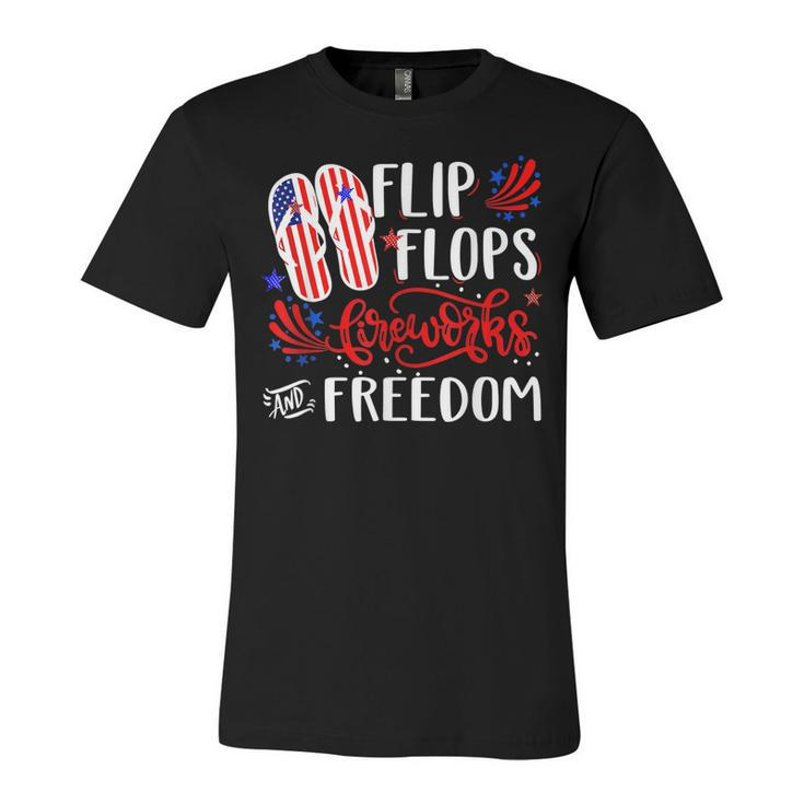July 4Th Flip Flops Fireworks & Freedom 4Th Of July Party  V2 Unisex Jersey Short Sleeve Crewneck Tshirt
