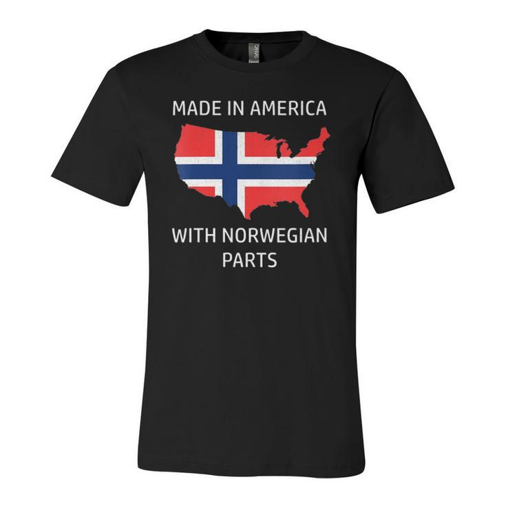 Made In America With Norwegian Parts &8211 Norway And Usa Pride Jersey T-Shirt