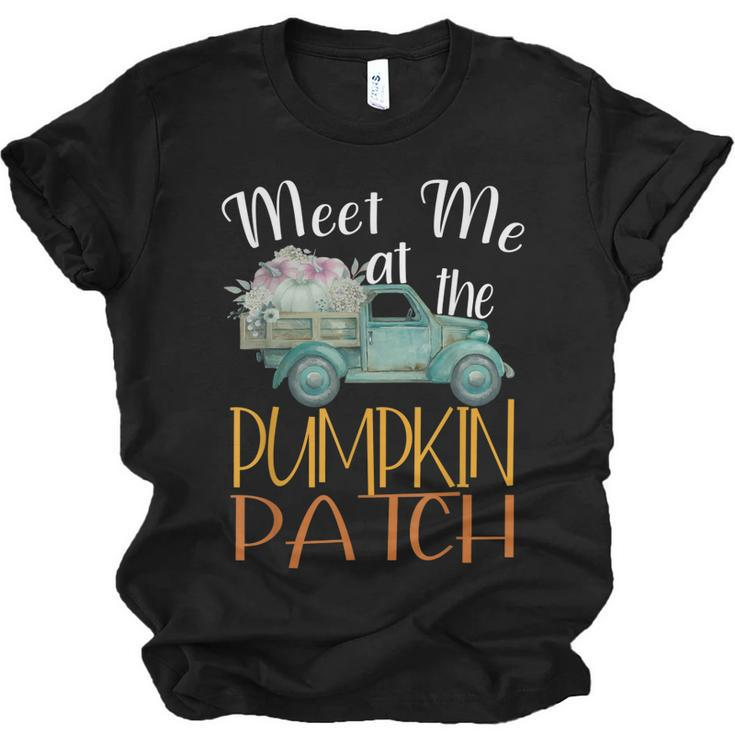 Meet Me At The Pumpkin Patch Autumn Season Pumpkin Lover  Men Women T-shirt Unisex Jersey Short Sleeve Crewneck Tee